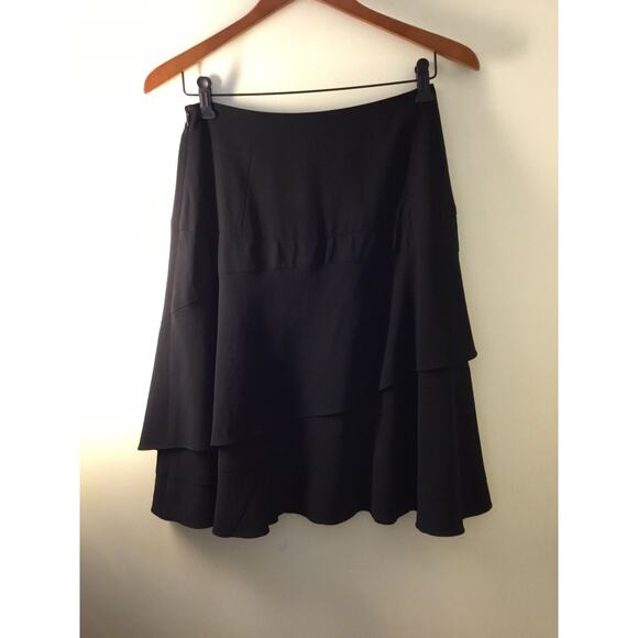 Morgane Le Fay Black Wool Asymmetrical Tiered Skirt - Picture 5 of 6